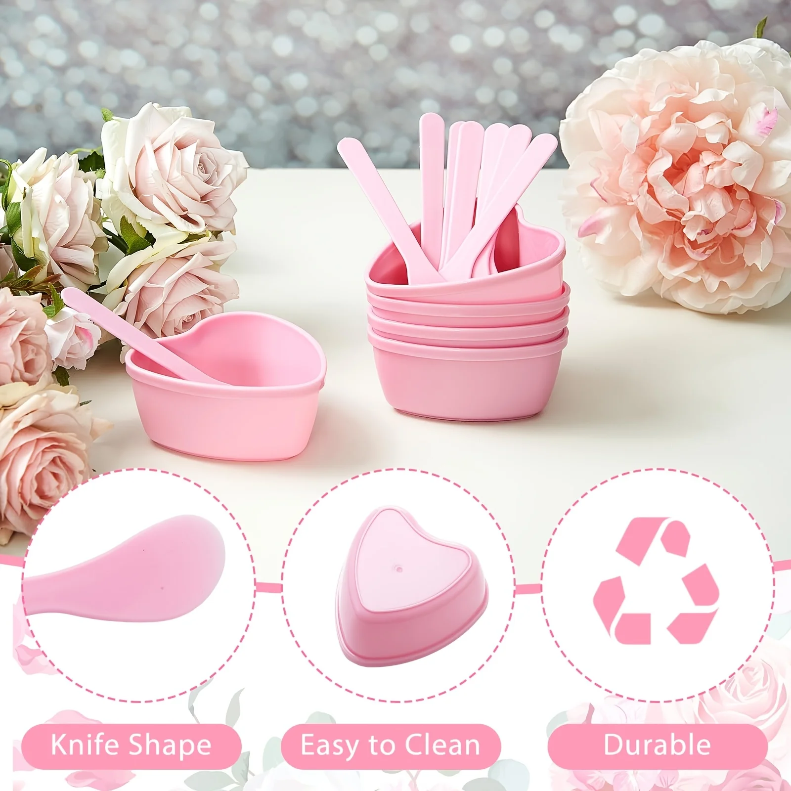 6-piece Pink Heart Shaped Faci - Skincare Viral Tiktok 评论和价格